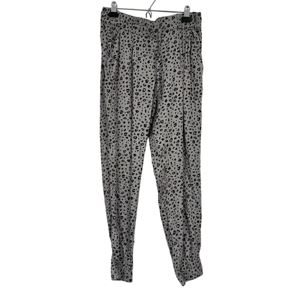 Aritzia Sunday Best Grey Leopard Print Jogger Pants Womens M Casual Cozy Beachy - Image 2