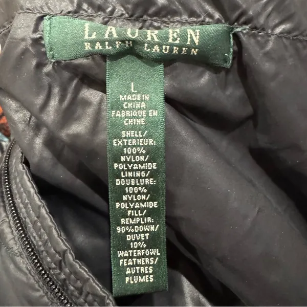 Lauren Ralph Lauren Down Feather Puffer Insulated Parka Quilted Women’s Large - Image 3