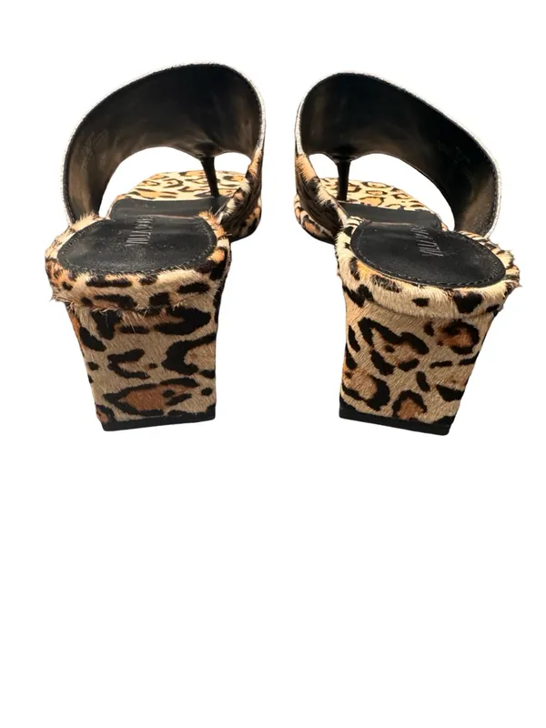 Villa Rouge Leopard Print Toe Loop Mule Low Heel Open Toe Sandals Size 6.5 BNIB - Image 6