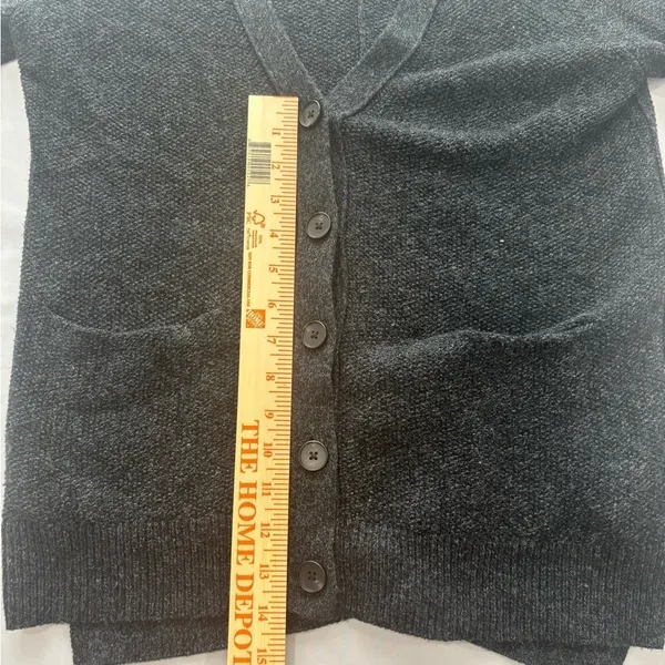 Madewell‎ Kent Cardigan Sweater Heather Charcoal Grey V-Neck Button Front Pocket - Image 6