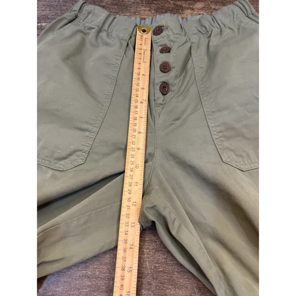 Free People Size Medium Green Cadet‎ Pull-On Jogger Pants Utility Boho - Image 10