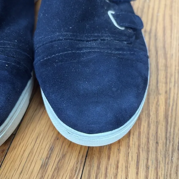 Stuart Weitzman Navy Blue Suede Triple‎ Strap Sneakers Women's 9.5 M 73188 - Image 12