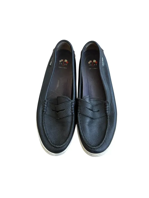 COLE HAAN Women’s Black Leather Slip On Boat Shoes Flats Size 9 - Image 5