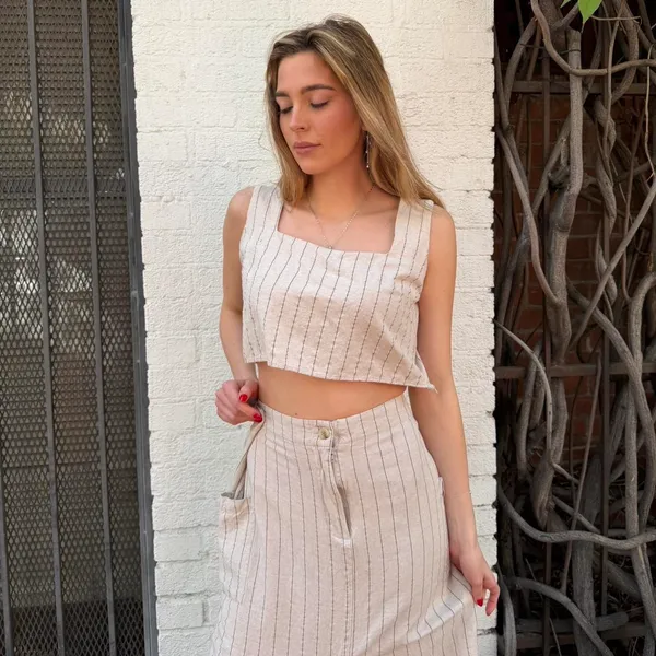 ZARA The Workshop linen skirt and top set / fits like a m - Image 4