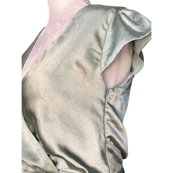 Billy J Selma Sage Green Satin Maxi Dress‎ Bridesmaid Wedding Guest Formal Gown - Image 6