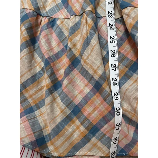 Anthropologie Drew Babydoll Dress S Plaid Prairie Cottagecore Cotton Boho Barn - Image 10
