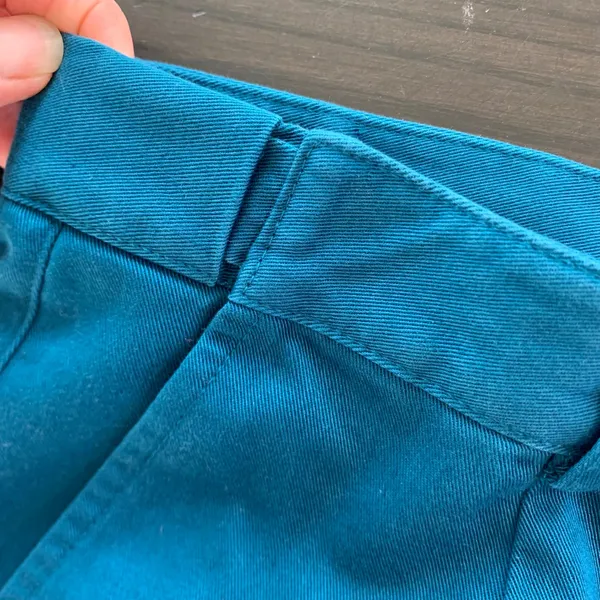 LL‎ Bean Womens 14 Original Fit Teal Blue Cotton Pleated High Rise Shorts 274910 - Image 4