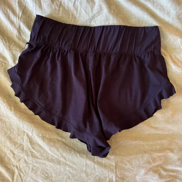 Black Free People Ruffle Hem shorts - Image 2