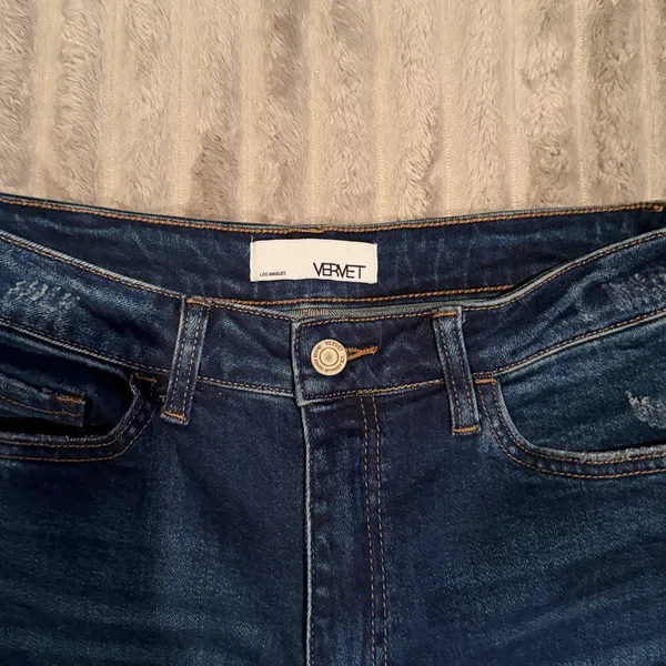 Vervet Los Angeles High Rise Distressed‎ Skinny Jeans Dark Wash VT1196 Size 29 - Image 3