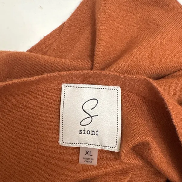 Sioni Embellished Rust Sweater XL Orange Studded Leaf Boho Autumn Western Boxy - Image 6