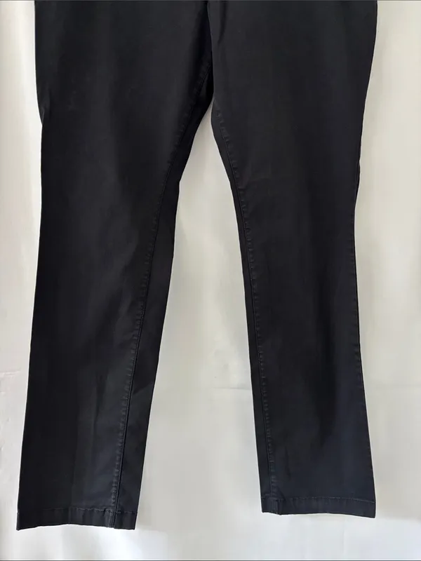 Merona Men's Black Chino Pants 33x32 Slim Straight Stretch Cotton Casual Work - Image 2