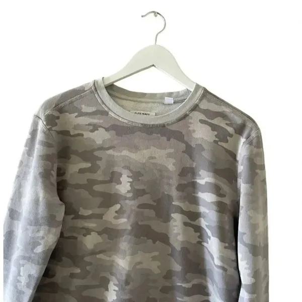Pure Navy Tie Dye Gray Crew Neck Soft Loungewear Sweatshirt SZ S #1023 - Image 3