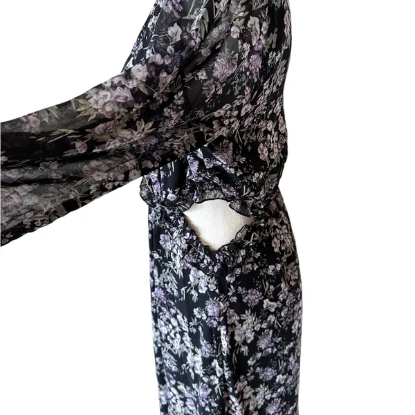 NWT Lush Long Sleeve Floral Maxi with Side Cut Out - Image 9