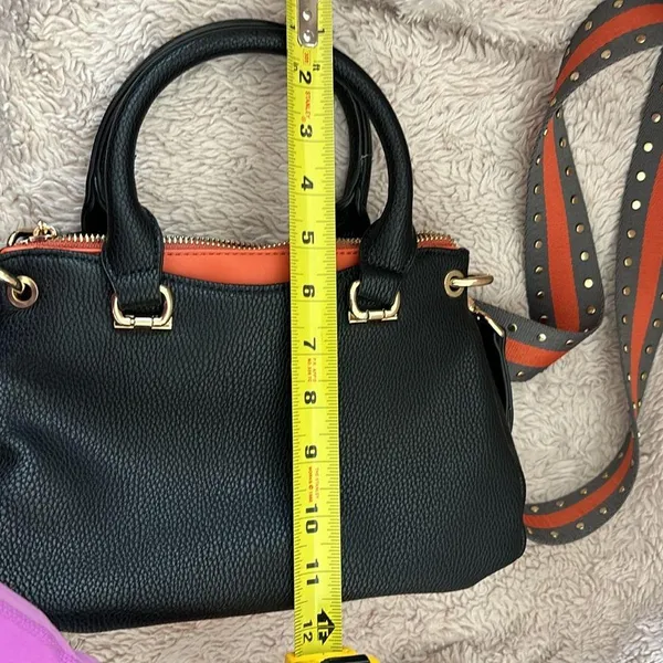 Dream Control Purse Black & Orange Satchel Crossbody Strap Rocker Boho Festival - Image 12
