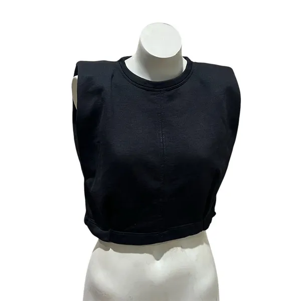 Zara Women's Black Sleeveless Cropped Tank Top Size S - Image 9
