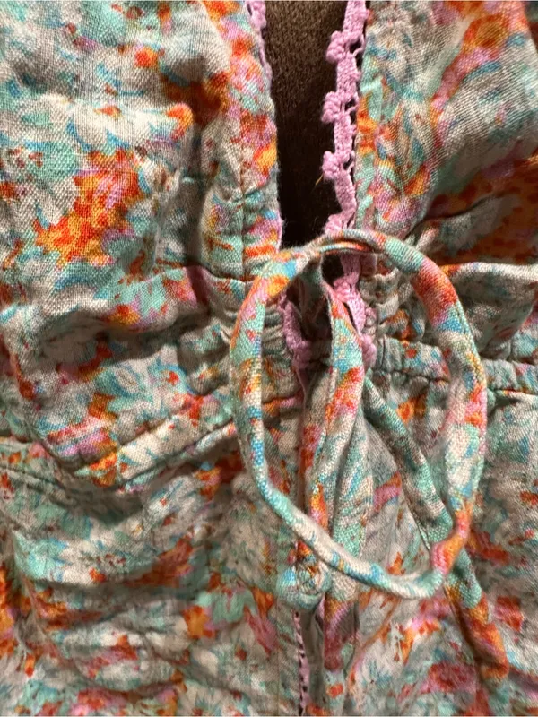 American Eagle Outfitters Orange & Pink Floral Tank Top – NWT – Size XL - Image 4