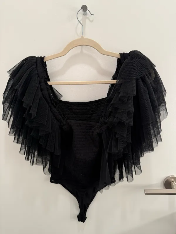 Free People Black Bodysuit Intimately XS/S - Image 4