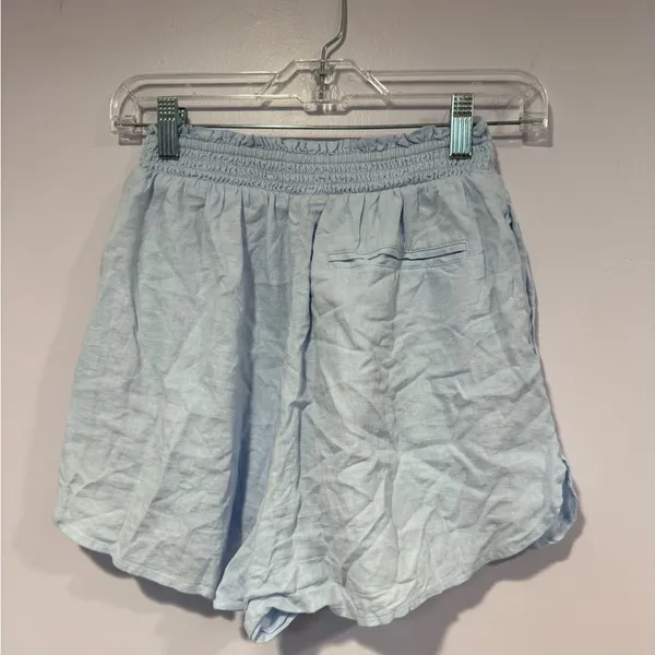 Light Blue Women's Aerie‎ linen type shorts - Image 4
