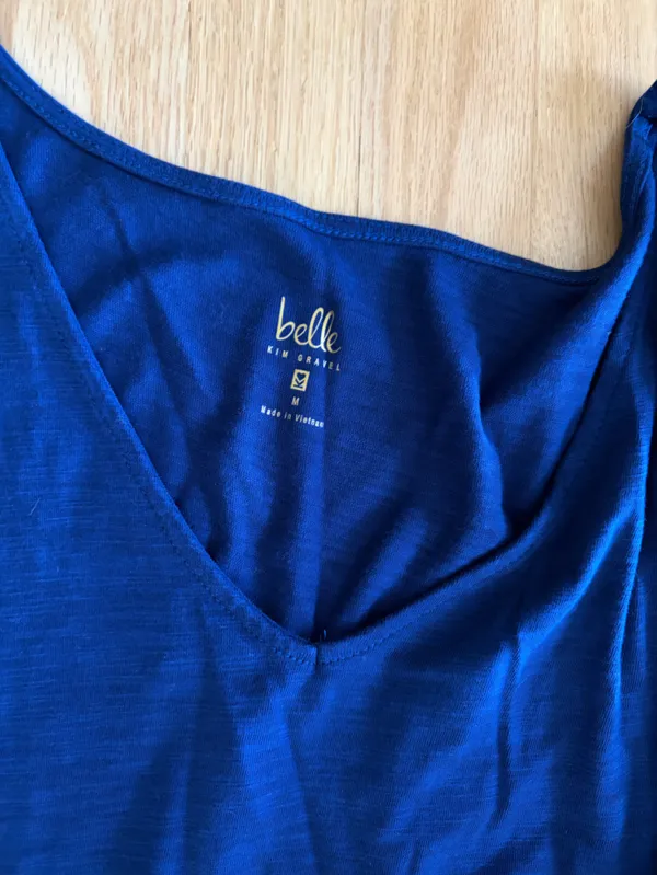 Belle by Kim Gravel v neck Tank Maxi Dress medium cotton modal - Image 2