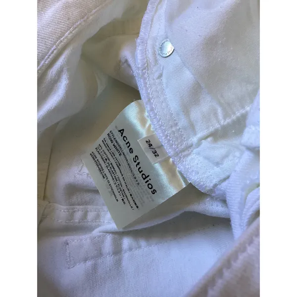 Acne Studios Row White Straight Leg High Rise Jeans Size 24/32 Made in Italy - Image 6