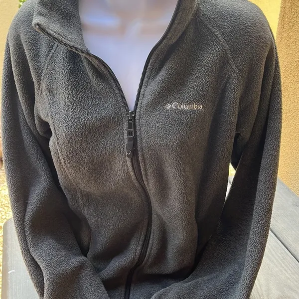 Columbia fleece jacket charcoal grey size small - Image 3