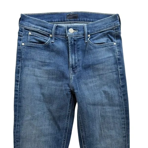 Mother Denim Mid Rise Dazzler Ankle Size 26 Nothing Between Us Blue Stretch - Image 3