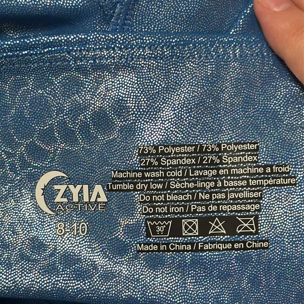ZYIA Active Blue Mermaid Light n Tight Hi-Rise Capri Leggings size 8-10 - Image 10
