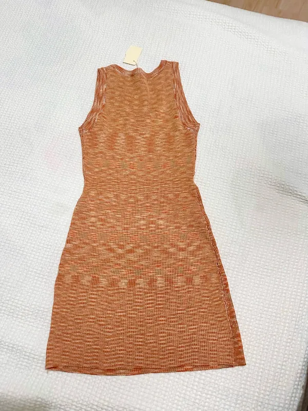 peppermayo orange fitted vneck stretchy mini dress - Image 3