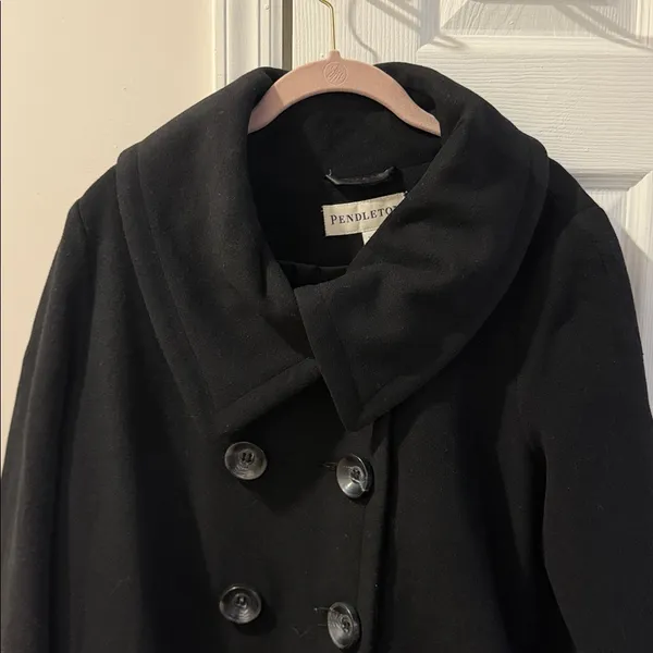 Pendleton Classic Black Wool and Cashmere Blende‎ Coat size XL - Image 16