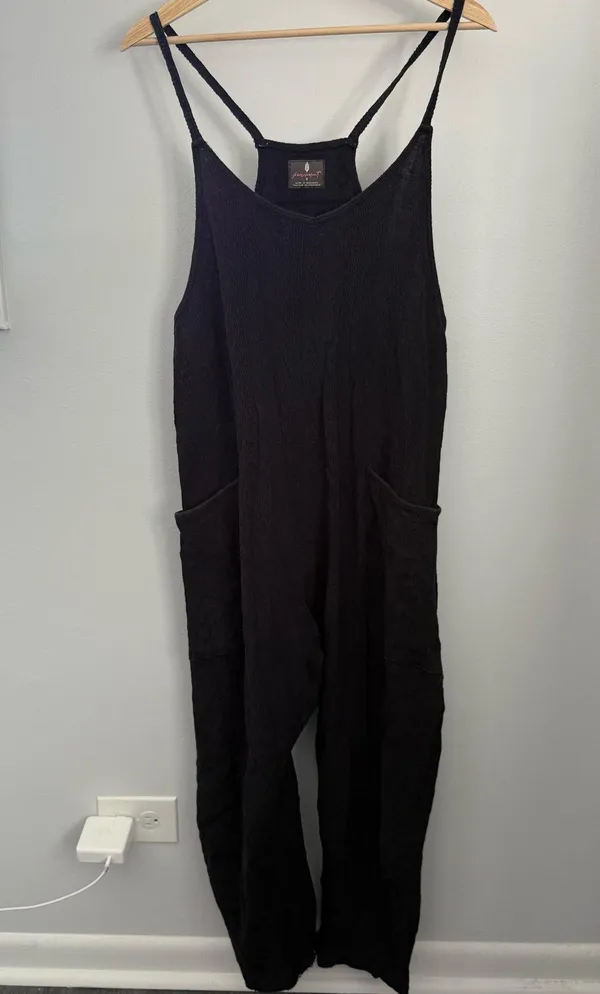Free People Small Hot Shot Cable Knit Onesie Black - Image 2