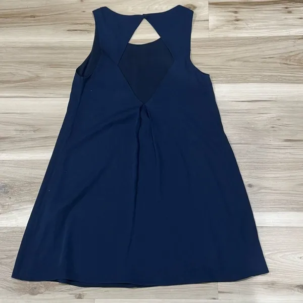 Alice + Olivia Blue Silk Mini Open Back Swing Dress Women’s Small - Image 4