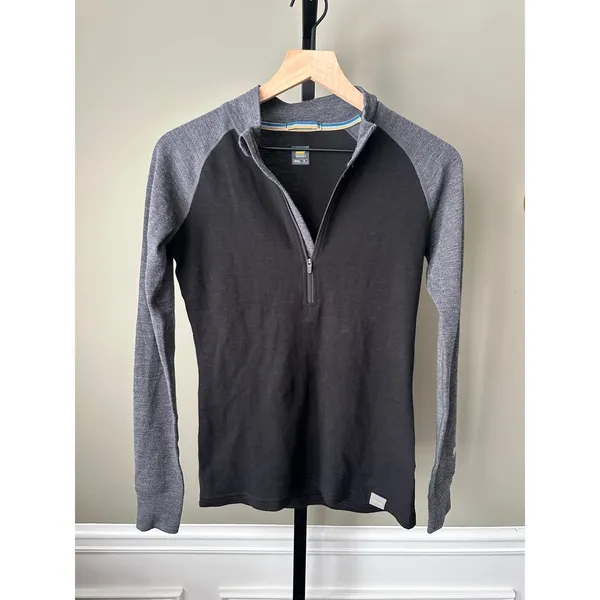 MERIWOOL Layers Midweight 250g 100% Merino Wool Quarter Zip Top Small - Image 2