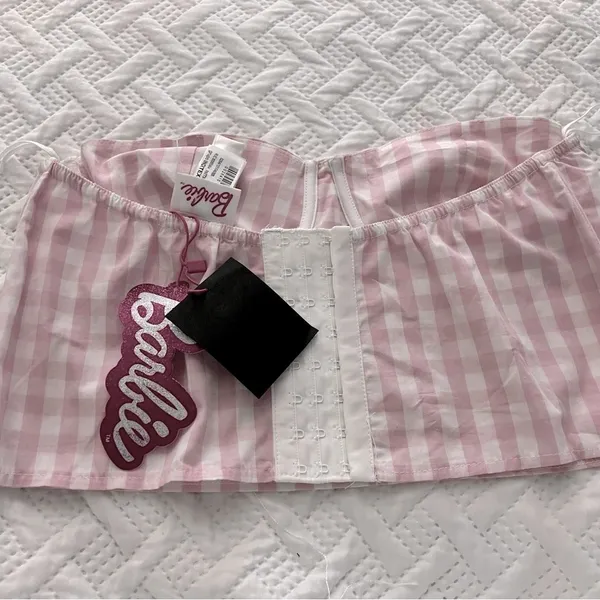 ZaraPink and White Striped Bustier Top - Image 4