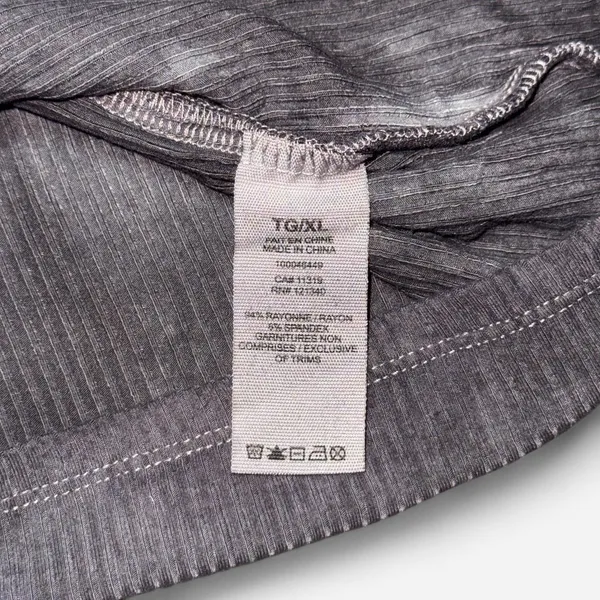 GARAGE Grey Tie-Dye, Ribbed, Cropped Long Sleeve Shirt; size XL - Image 5