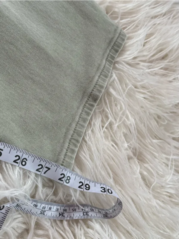 Driftwood Spencer Sage Green Barrel Leg Pants Belted Size 32 High Rise - Image 7