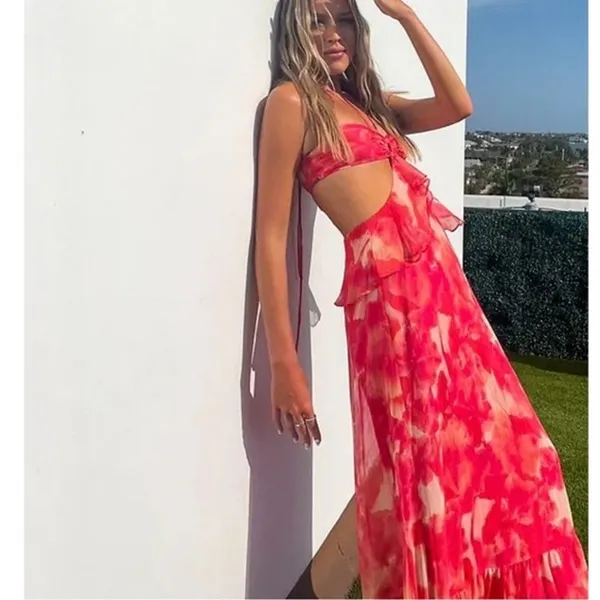 Gianni Bini Cherry Myra Halter Cutout Maxi Dress Sz.10 NWT - Image 2