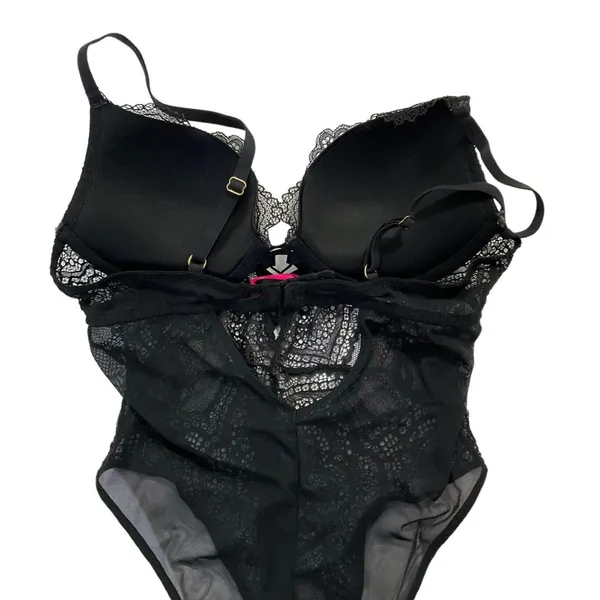 LA SENZA Sexy Lingerie Size Small One Piece Overall Bodysuit Lace Black #10-91 - Image 3