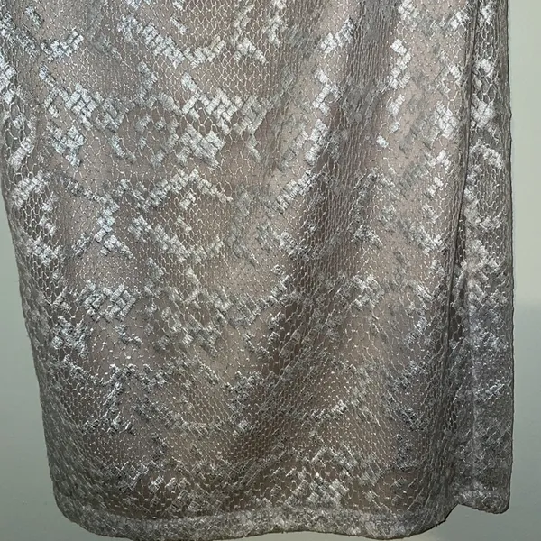 Beautiful!!! Bebe M dress top lace mesh and satin feel under dress - Image 3