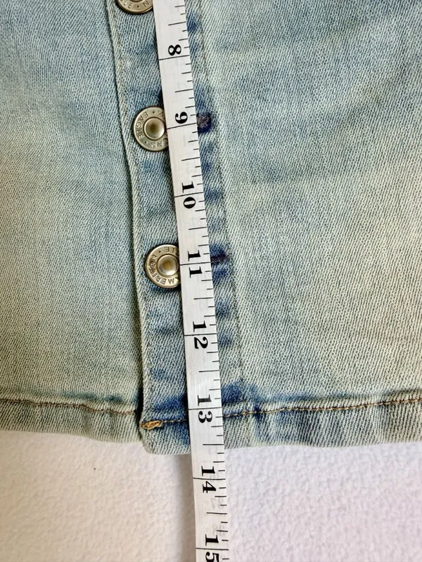 American Eagle Womens Size 00 High Rise A-Line Denim Mini Skirt‎ Button Front - Image 10