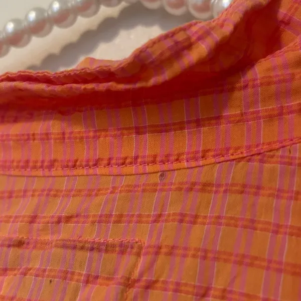 Johnny Was Size Medium Midi Dress Orla Puff Sleeve Embroidered Orange Preppy - Image 12