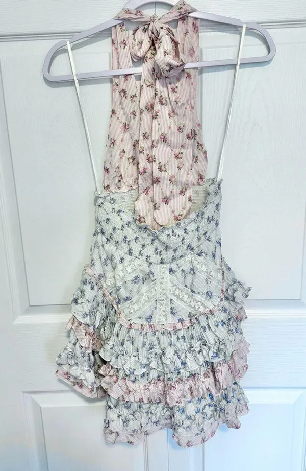Like New LoveShackFancy Quintell Halter Mini Dress - Image 10