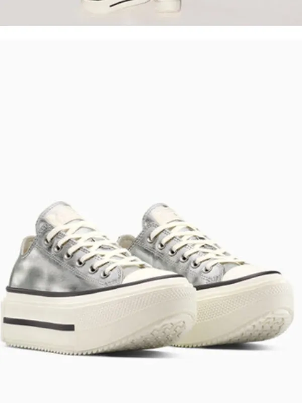 NEW CONVERSE  Chuck Taylor All Star Lift Double Stack Platform Metallic Sneaker - Image 4