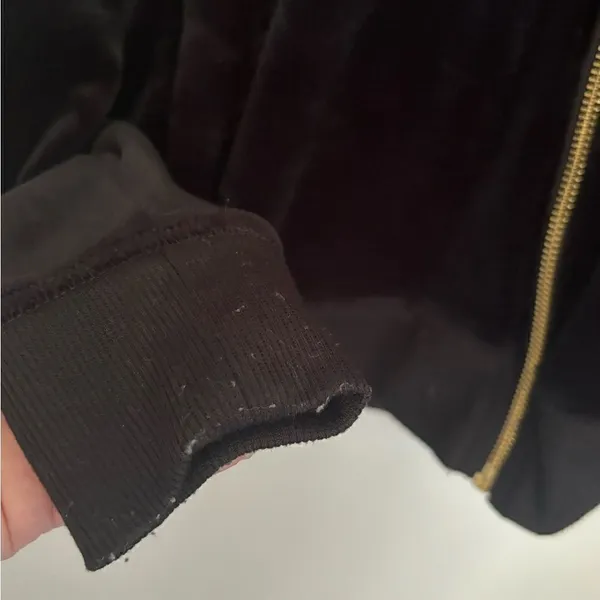 White Mark Velour Zip Up Hoodie Size L Black - Image 6