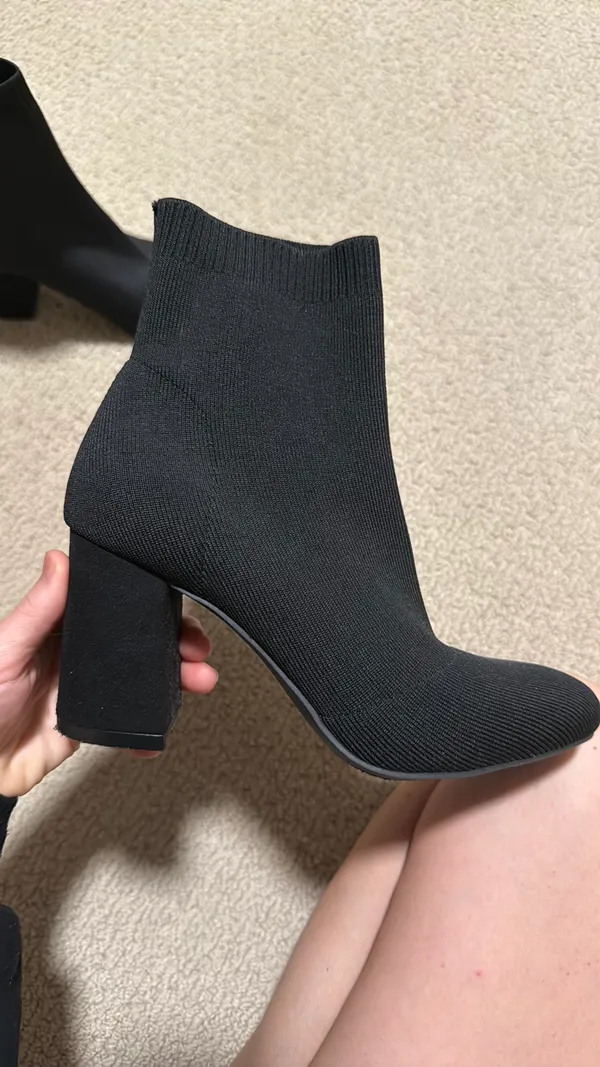 MIA Sock Booties Black Knit - Image 2