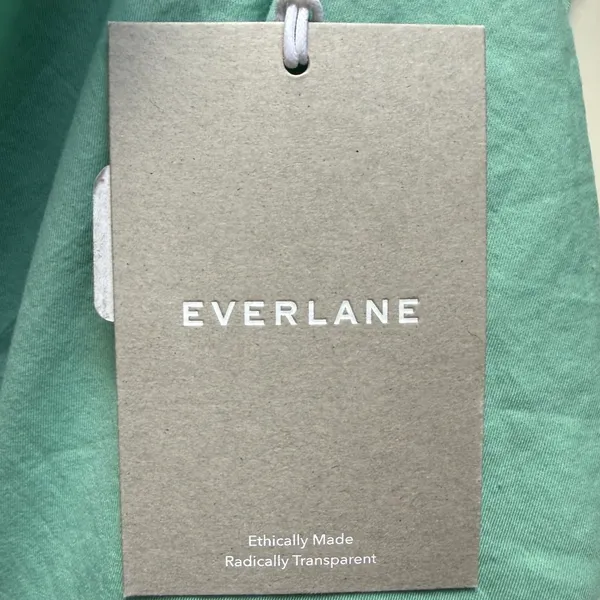 Everlane The Wing-Shoulder Mockneck Top Jade Green Cotton Blouse Size 4 NEW - Image 5