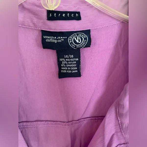 Venezia stretch long sleeved blouse Purple Size 14 - Image 2