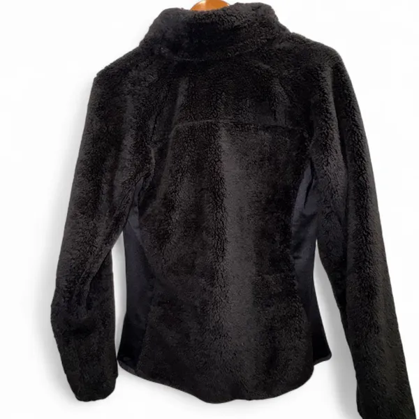 Columbia Black Full Zip Sherpa Fleece Jacket w Stretch Side Panels Size L warm - Image 2