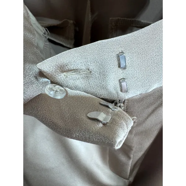 H&M Taupe Straight‎ Leg Dress Pants Women's US 12 High Rise Slit Hem - Image 7
