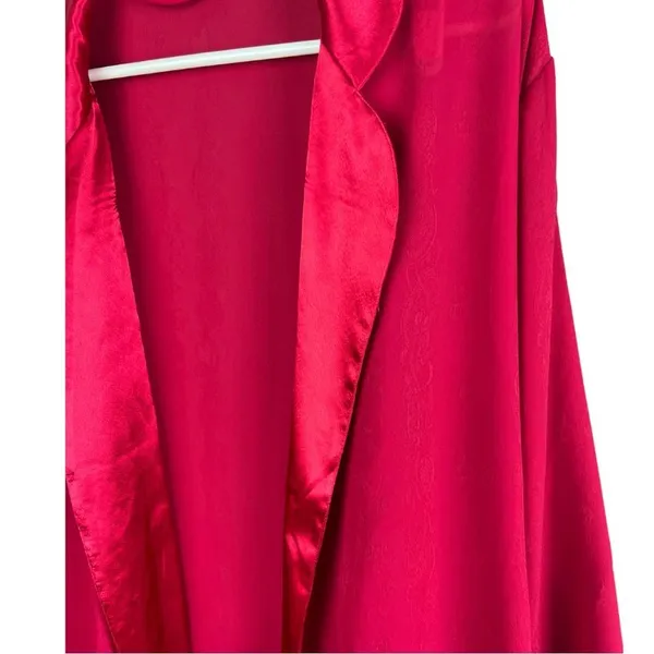 Gold label Victoria’s Secret robe fuchsia paisley floral sheer vintage medium - Image 3