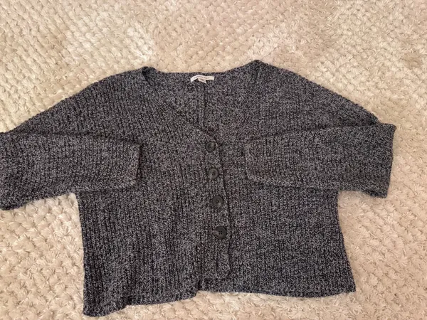 American Eagle Black And White Button Down Sweater - Image 2